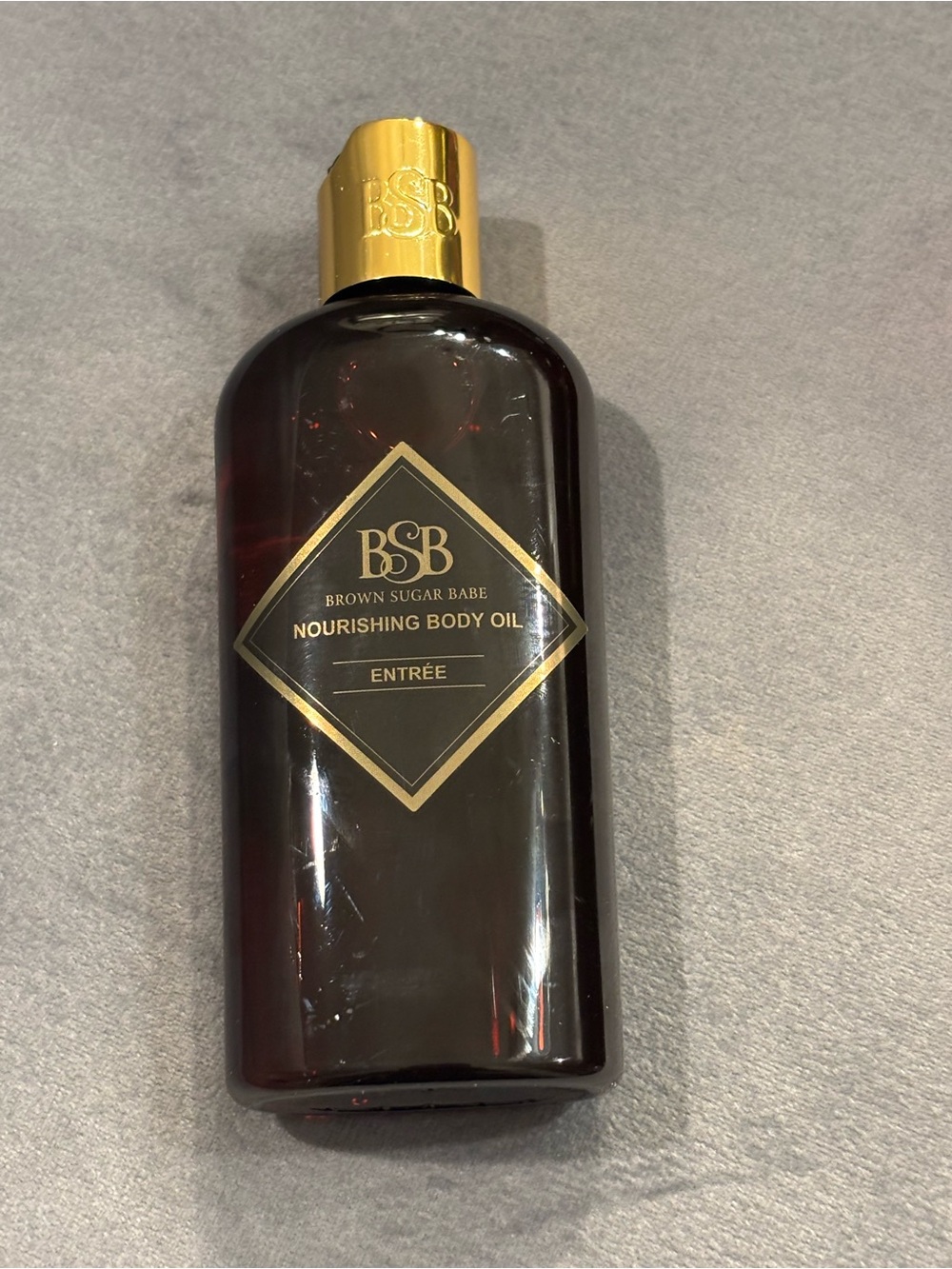 Brown Sugar Babe Nourishing Body Oil - Amber Bottle with Gold Cap